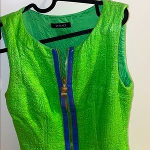 Versace: Green Mini Zipper Dress 💚